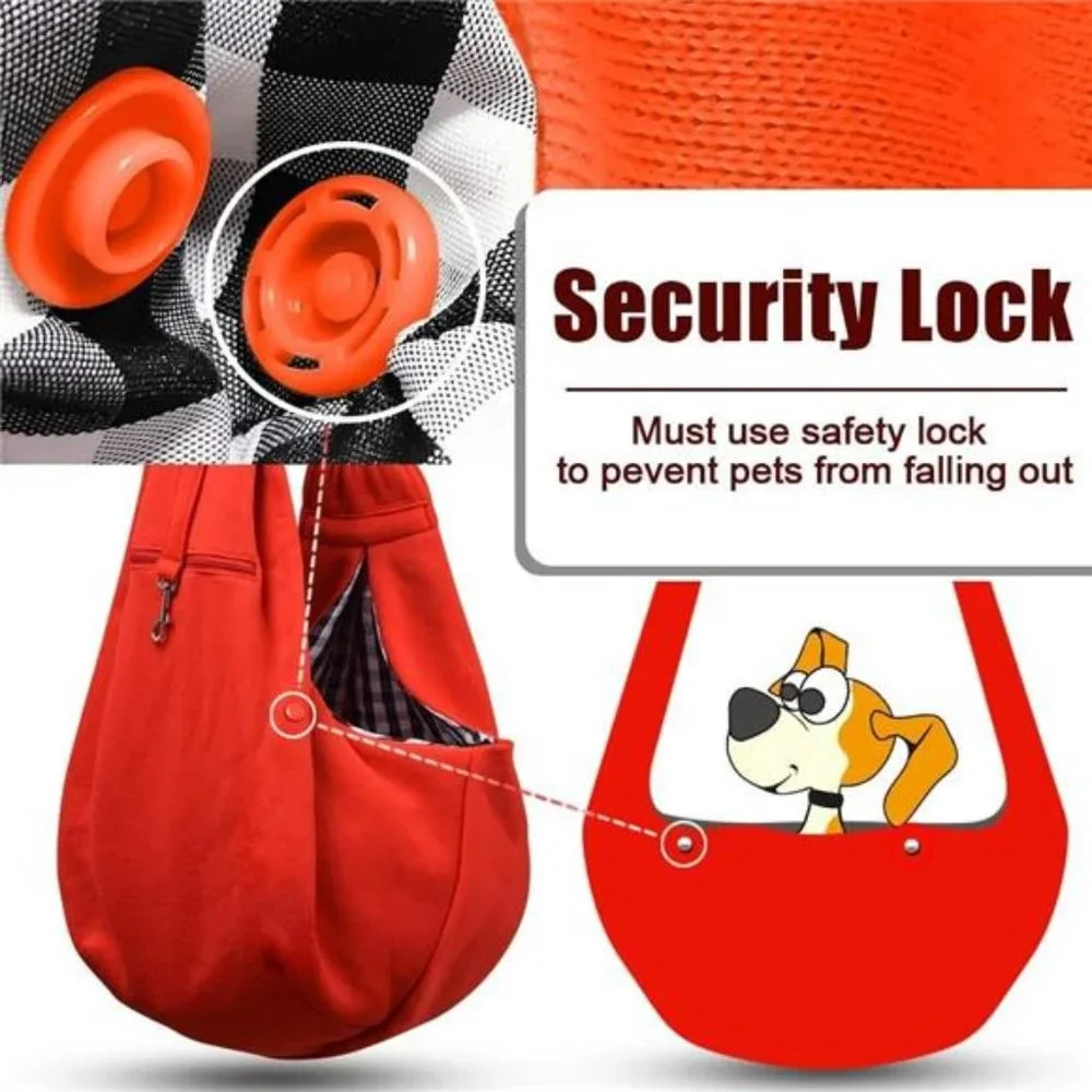 Dog Carrier Sling with Adjustable Buckle Strap & Zip Pocket & Snap Closure